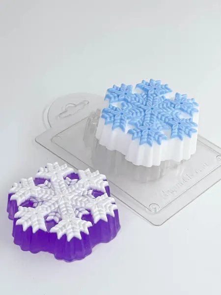 AnyMolds Пластиковая форма Снежинка вязаная для мыла, шоколада