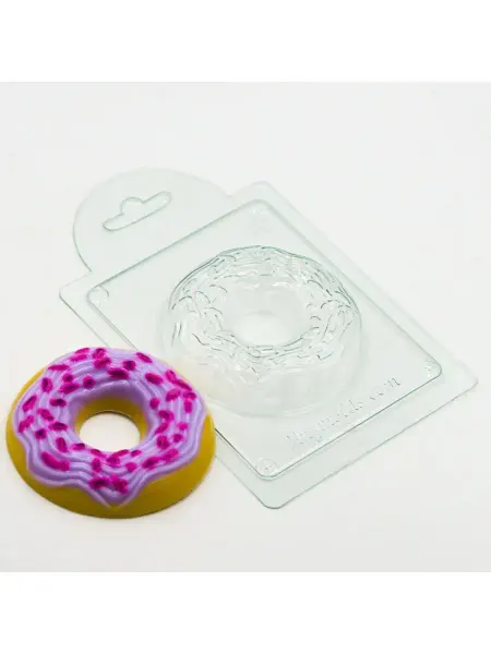 AnyMolds Пластиковая форма для мыла и шоколада Пончик с глазурью