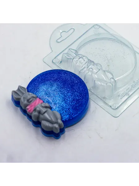 AnyMolds Круг с зайчиком форма пластиковая