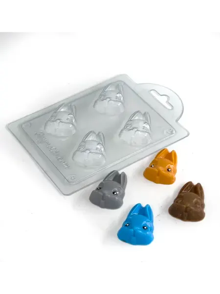 AnyMolds Пластиковая форма для мыла и шоколада Зайчишка мини