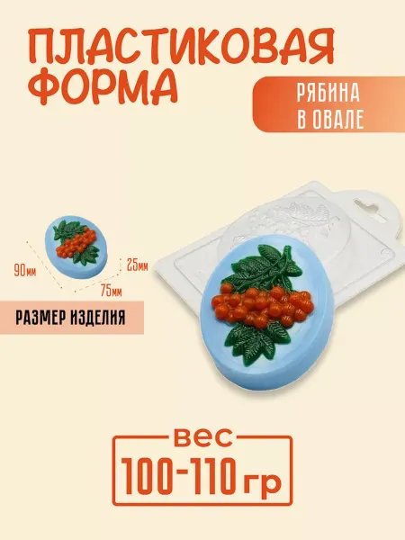 AnyMolds Пластиковая форма для мыла и шоколада Рябина в овале