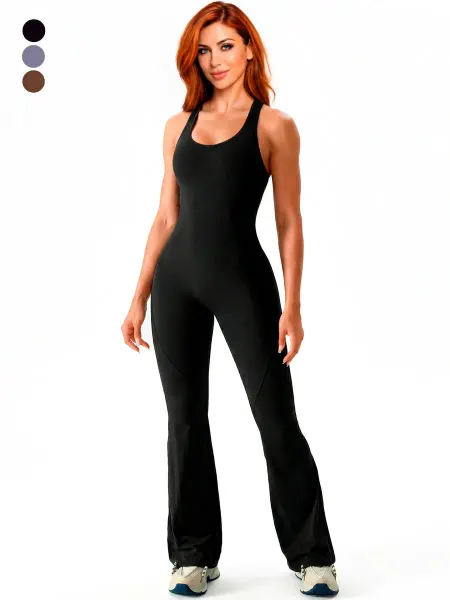 Beautybody Apparel Комбинезон спортивный с брюками-клеш Flare O-Back Nera