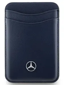 Магнитный картхолдер Mercedes Wallet MagSafe на Apple iPhone из натуральной кожи, с двумя отделениями для карт, синий