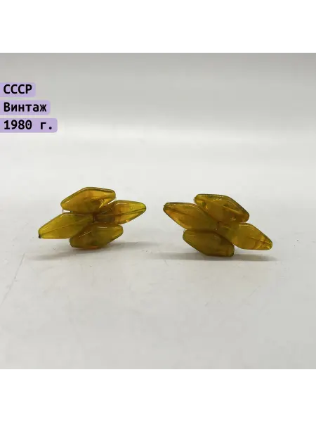 Armonik Запонки винтажные в голубом оттенке, металл, пластик, СССР