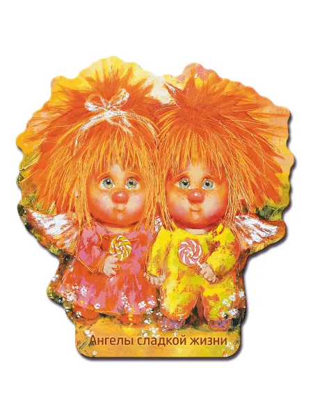 Artangels.Originals Магнит из дерева на холодильник "Ангелы сладкой жизни"