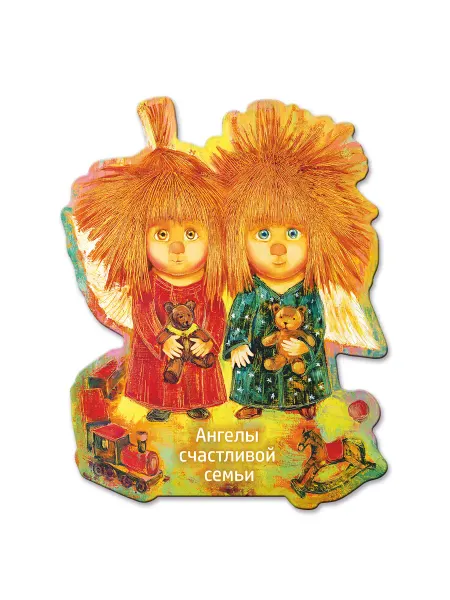 Artangels.Originals Магнит из дерева на холодильник "Ангелы счастливой семьи"