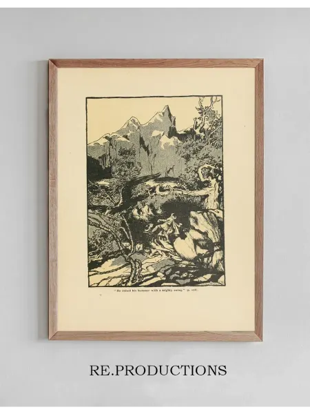 Re.productions Постер ‘He raised his hammer with a - Arthur Rackham