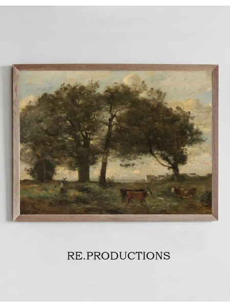 Re.productions Постер Marecages Boisée Avec - Jean-Baptiste-Camille Corot