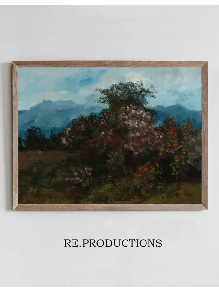 Re.productions Постер Paysage Avec Massif Fleuri - Gustave Courbet
