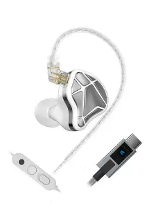 KZ Axas USB-Type-C с микрофоном, серебристый, проводные наушники