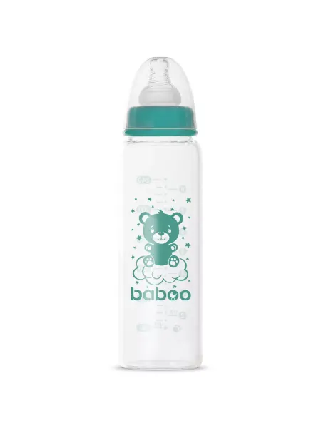 Baboo Стеклянная бутылочка для кормления узкая 240 мл