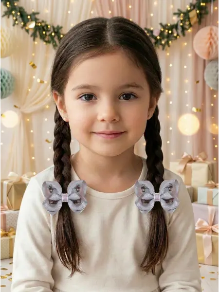 Baby's joy Бантики на резинке со снежинками новогодние 2 шт