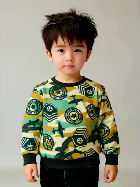 Baby Style Лонгслив детский с набивкой камуфляж