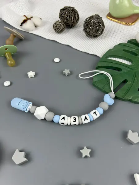 BABY WOODS Именной держатель для соски прорезыватель АЗАТ