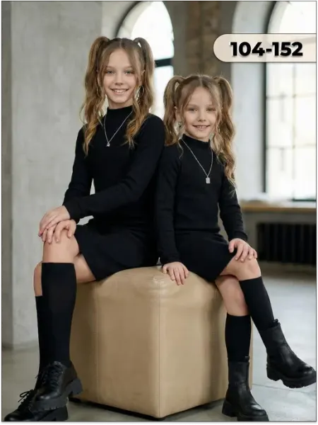 Babycollection Платье для подростка лапша черное трикотажное