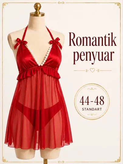 Женский романтический пеньюар, прозрачный babydoll, атласное и сетчатое домашнее белье