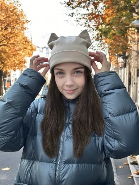 BabyGood Шапка детская бини с ушками трикотажная