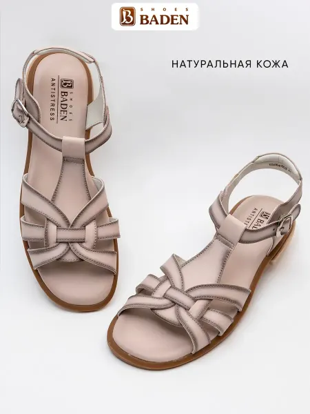 BADEN Босоножки без каблука летние сандалии из натуральной кожи