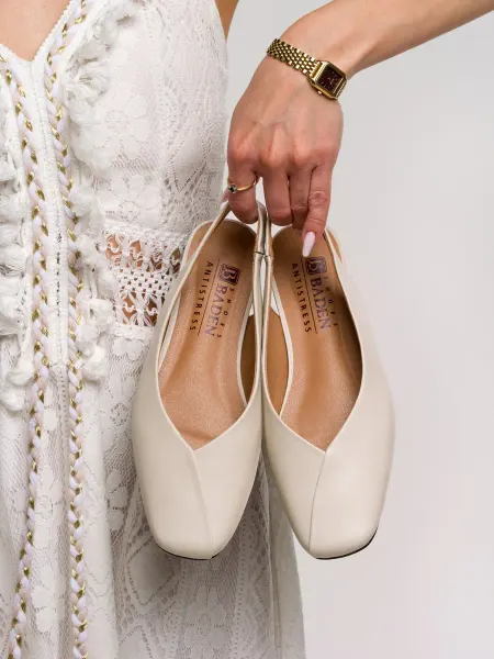 BADEN Туфли слингбэки с квадратным носом натуральная кожа