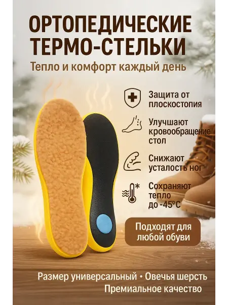 Baxtli int Термо ортопедические стельки с овечьей шерстью утепленные!