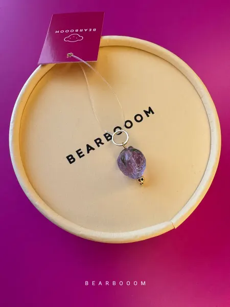 BEARBOOOM Подвеска 1шт на цепочку, конго из стекла лэмпворк клубника