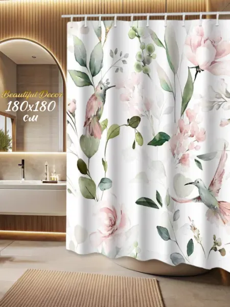 Beautiful decor Штора для ванной тканевая водоотталкивающая