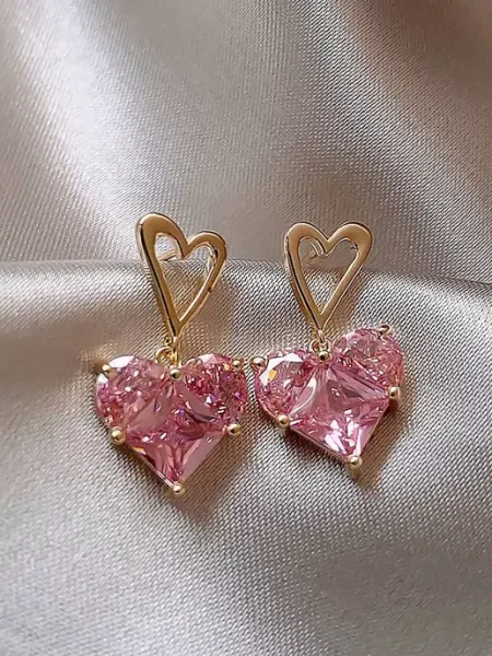 Beauty in details Серьги бижутерия сердечки розовые барби