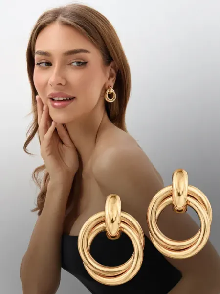 Beauty in details Серьги кольца крупные большие бижутерия