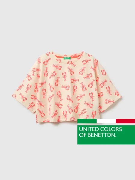 United Colors of Benetton Футболка укороченная свободного кроя