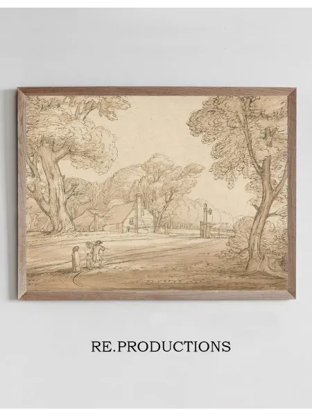 Re.productions Постер Road Scene in Windsor Forest - Benjamin West
