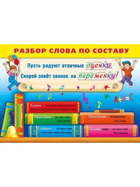 Best-Arts Плакат для школы "Разбор слова по составу" ламинированный