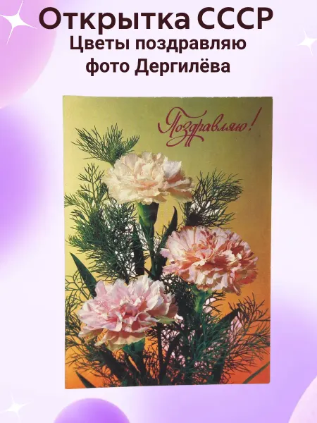 Открытки СССР Открытка СССР Цветы поздравляю фото Дергилёва