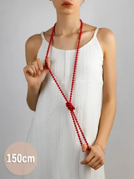 Beverly jewelry Бусы длинные красные на шею