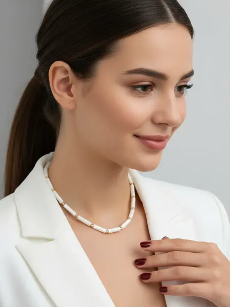 MarketHouse Bijou Бусы чокер натуральный перламутр
