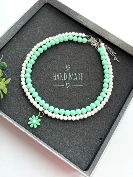 Pretty Bijoux Чокеры из бусин ручной работы Цветы бижутерия 2 шт