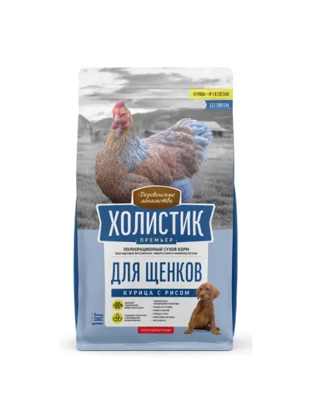Сухой корм для щенков «Деревенские лакомства Холистик Премьер» Курица с рисом