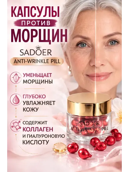 BilionerШа Сыворотка для лица от морщин увлажняющая в капсулах