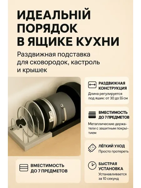 Bingo Room Держатель кухонный подставка для крышек и сковородок
