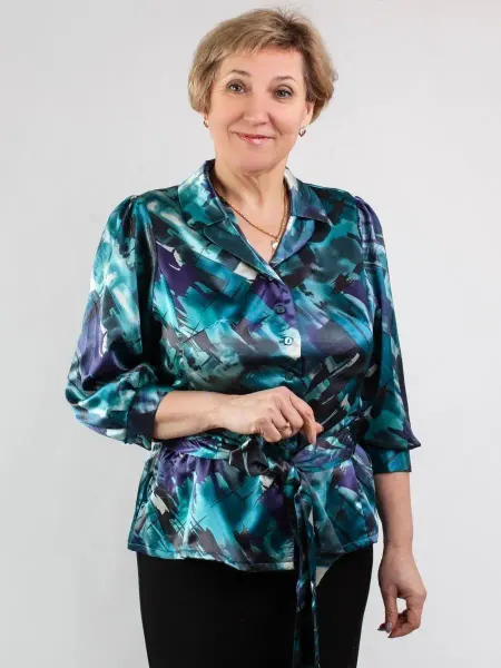 Birgitta Блузка нарядная офисная с длинным рукавом