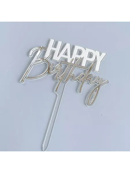 Tortodel.shop Топпер сборный "Happy Birthday" черно-золотой
