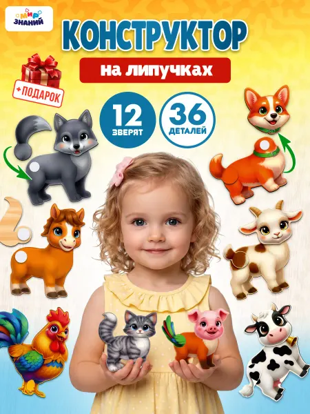 МИР ЗНАНИЙ Деревянная развивающая игра на липучках для малышей