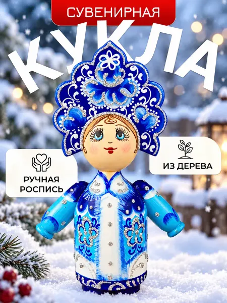Лавровская фабрика Куколка статуэтка деревянная матрешка