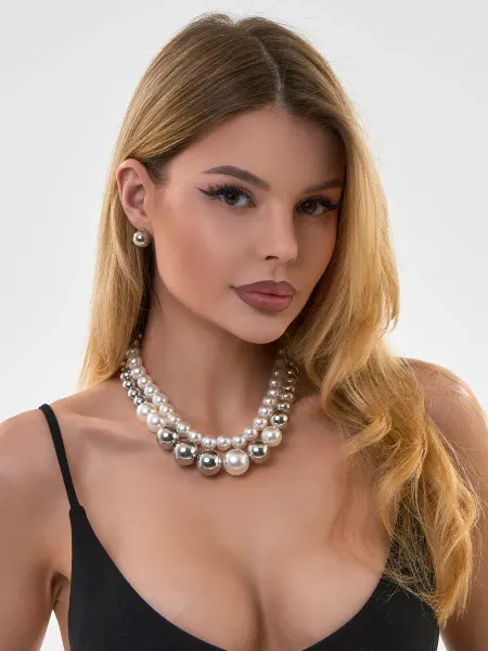 BOHO STORE Бусы жемчуг крупные жемчужное ожерелье на шею