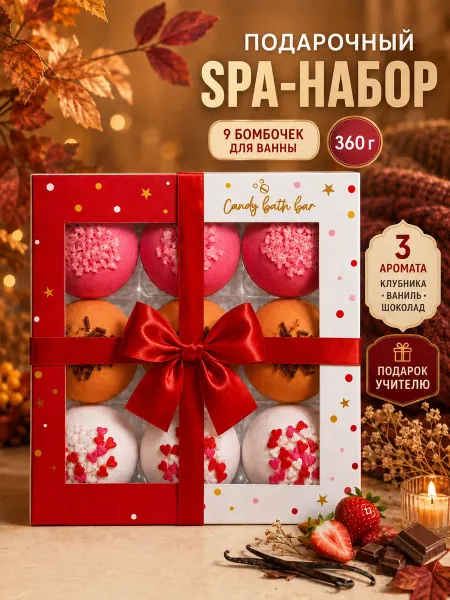 Бомбочки для ванны подарочный набор bonbons 360гр