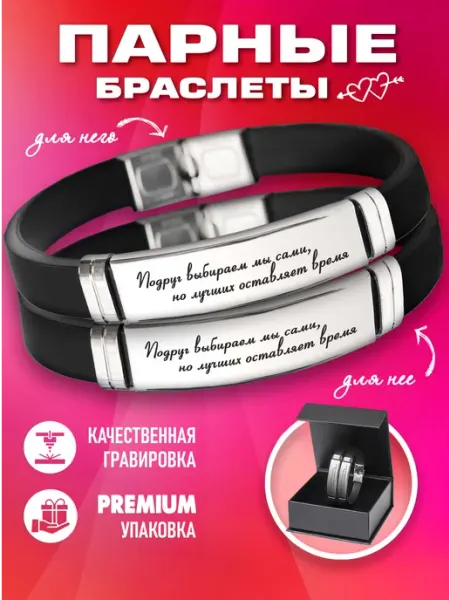 Bornex Парные браслеты для подруг, подарок на день рождения