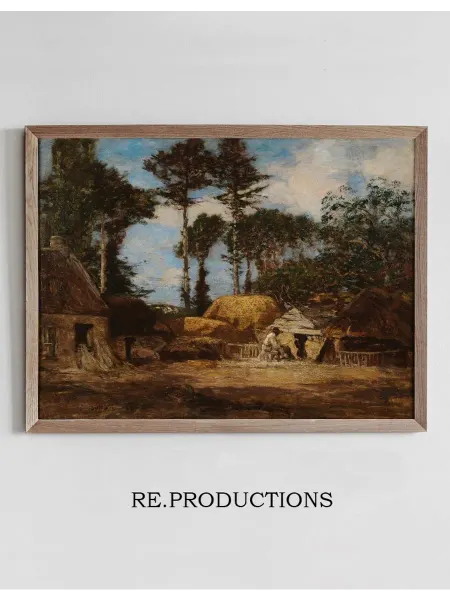 Re.productions Постер Une ferme bretonne - Eugène Boudin