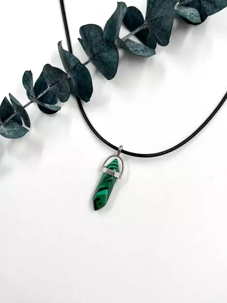 Brasleti_charm Подвеска из малахита маятник украшение бижутерия