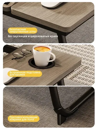 Столик для ноутбука складной с подставкой и держателем телефона