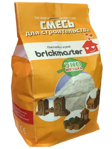 Сухая смесь для детского конструктора BrickMaster, развивающий набор для строительства домиков, юный строитель, цемент для мини-кирпичиков, 950 гр.