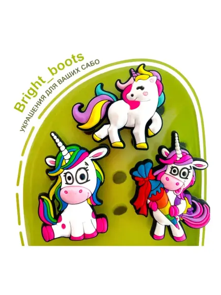 Bright_boots Джибитсы на крокс для девочек единорог